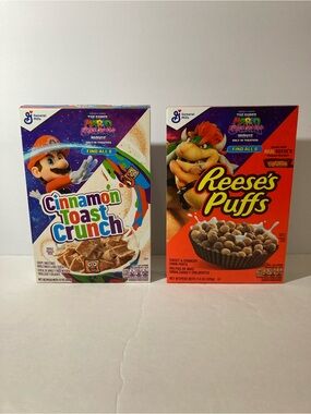 2 Super Mario Galaxy Movie Cereal Boxes